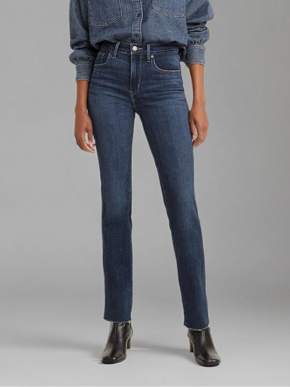Levi's Women's 724 High Rise Straight Jeans 33 dark indigo - Picture 2 of 5
